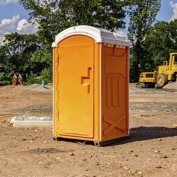 how often are the portable restrooms cleaned and serviced during a rental period in Crystal Lake Iowa